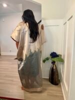 Modern Luxury 2 tone European Organza/Damask Brocade Bubu/Boubou Maxi Dress with inner wear - Image 4