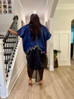 Modern Luxury 2 tone European Organza/Damask Brocade Bubu/Boubou Maxi Dress with inner wear - Image 2