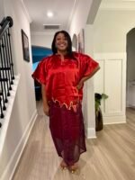 Modern Luxury 2 tone European Organza/Damask Brocade Bubu/Boubou Maxi Dress with inner wear - Image 11