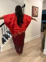 Modern Luxury 2 tone European Organza/Damask Brocade Bubu/Boubou Maxi Dress with inner wear - Image 12