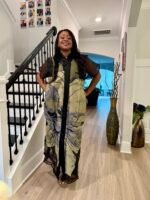 Luxury African Modern European Organza Brocade Bubu/Boubou Maxi Dress with Inner wear - Image 3