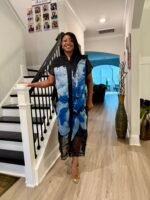 Luxury African Modern European Organza Brocade Bubu/Boubou Maxi Dress with Inner wear - Image 2