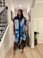 Luxury African Modern European Organza Brocade Bubu/Boubou Maxi Dress with Inner wear - Image 4