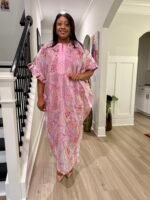 African Luxury Modern Jacquard Brocade Embroidered Stoned Kaftan/Bubu with inner wear - Image 2