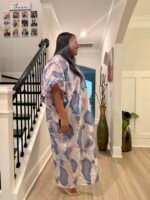 African Luxury Modern Jacquard Brocade Embroidered Stoned Kaftan/Bubu with inner wear - Image 10