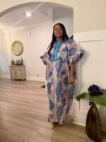 African Luxury Modern Jacquard Brocade Embroidered Stoned Kaftan/Bubu with inner wear - Image 11