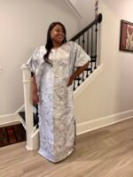 Embroidered Brocade Maxi Dress: African Bubu Boubou Gown - Image 11