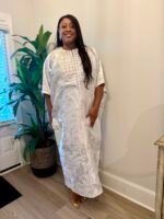 Embroidered Brocade Maxi Dress: African Bubu Boubou Gown - Image 7