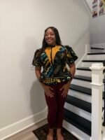 Uniquely Designed African Prints Ankara Stonned with Trimmings Afro Lesedi Fitted Tops/Blouse - Image 9