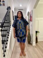 African Ankara  Ethnic/Batik Print 2p Short Pant Set