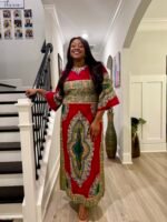 High Quality Java African Traditional Ethnic  Ankara Print  Kaftan Dress
