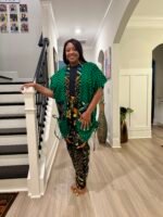 Modern African Ankara print Afro  Calantha Tie side kimono 2p Pant Set - Image 5