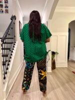Modern African Ankara print Afro  Calantha Tie side kimono 2p Pant Set - Image 4