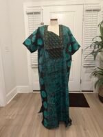 African Women Embroidered Brocade Batik/Adire Print Kaftan/Bubu - Image 10