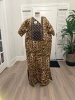 African Women Embroidered Brocade Batik/Adire Print Kaftan/Bubu - Image 8