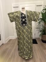 African Women Embroidered Brocade Batik/Adire Print Kaftan/Bubu - Image 7