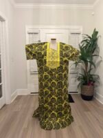African Women Embroidered Brocade Batik/Adire Print Kaftan/Bubu - Image 11