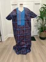 African Women Embroidered Brocade Batik/Adire Print Kaftan/Bubu - Image 10