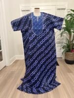 African Women Embroidered Brocade Batik/Adire Print Kaftan/Bubu - Image 8