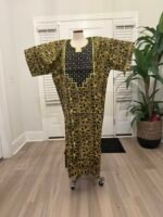 African Women Embroidered Brocade Batik/Adire Print Kaftan/Bubu - Image 9