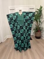 African Women Embroidered Brocade Batik/Adire Print Kaftan/Bubu - Image 2