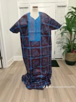 African Women Embroidered Brocade Batik/Adire Print Kaftan/Bubu - Image 5
