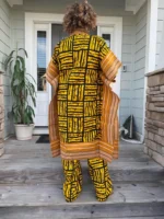 Modern Style African  Ankara Wax Print and Aso-Oke/Kente Kimono Women 2p Pant Set - Image 8