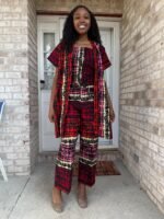 Modern African Ankara Wax Print Afro Evelyn 3p Women Pant Set - Image 2